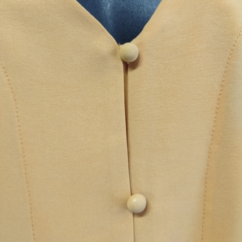 Women's Yellow V-neck Wide Sleeve Tie Hem Button Top Blouse Plus size 2XL - Picture 7 of 8